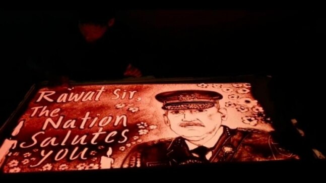 Renowned sand artist creates animation to pay tribute to CDS Gen Bipin Rawat