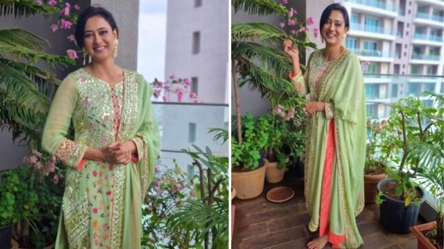 Shweta Tiwari in Rs 15k green georgette salwar suit is at her traditional best. See pics