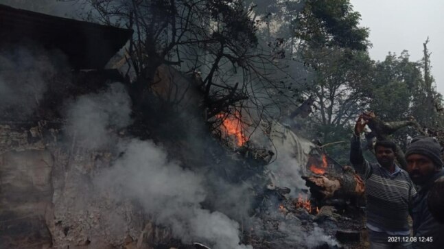 Gen Bipin Rawat chopper crash: Visuals from the site - Vimarsana News