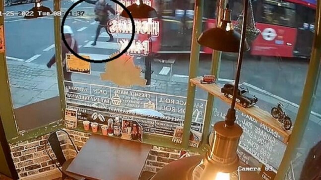 Bus nearly hits woman on zebra crossing before crashing into store in London. Viral video