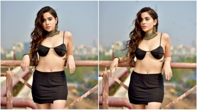 Urfi Javed sizzles in black bralette and mini skirt in new pics. Internet is impressed