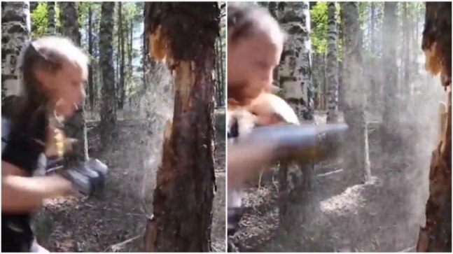 12-year-old Russian girl knocks down tree with deadly punches. Old video goes viral