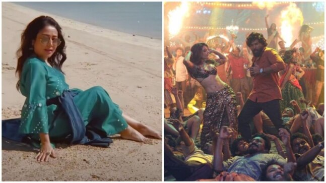 Neha Kakkar grooves to Samantha's Pushpa song Oo Antava on the beach. Allu Arjun reacts