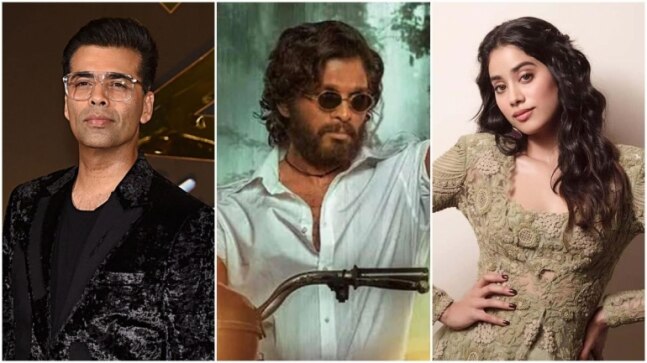 Karan Johar and Janhvi Kapoor are all praise for Pushpa. Allu Arjun thanks the duo