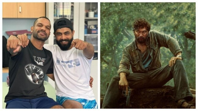 Ravindra Jadeja, Shikhar Dhawan turn Pushpa in new posts. Allu Arjun says Thaggede Le