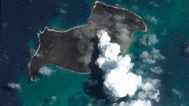 A Tonga far away in the middle of Pacific now covered by ashes of a volcano