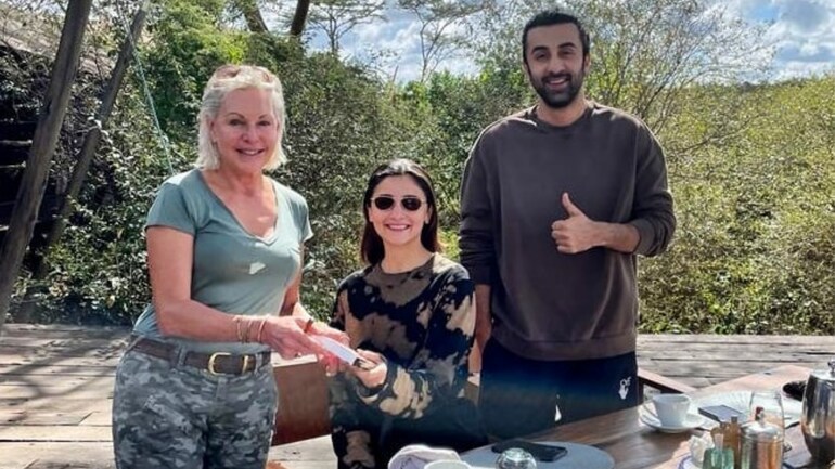 Danish author, Lisa Christoffersen with Alia Bhatt and Ranbir Kapoor from their recent African holiday.