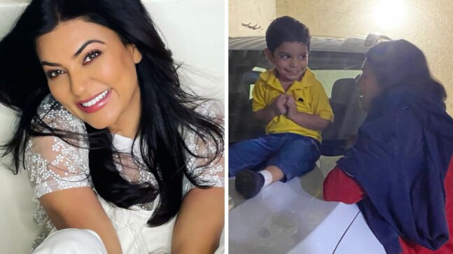Sushmita Sen ends speculation about 'adopted baby'. Introduces Godson Amadeus to fans