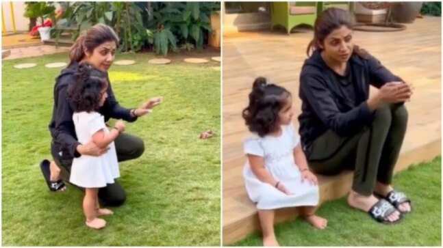 Shilpa Shetty's daughter Samisha praying for injured bird will melt your heart. Watch clip