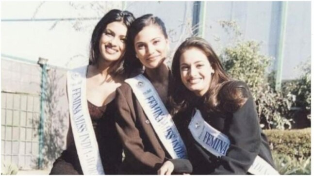 Dia Mirza, Lara Dutta and Priyanka Chopra in an unseen pic from their Miss India days. Don't miss