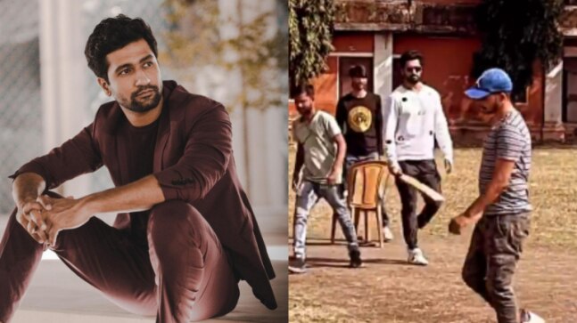 Vicky Kaushal plays cricket on set in Indore, shares fun video. Watch