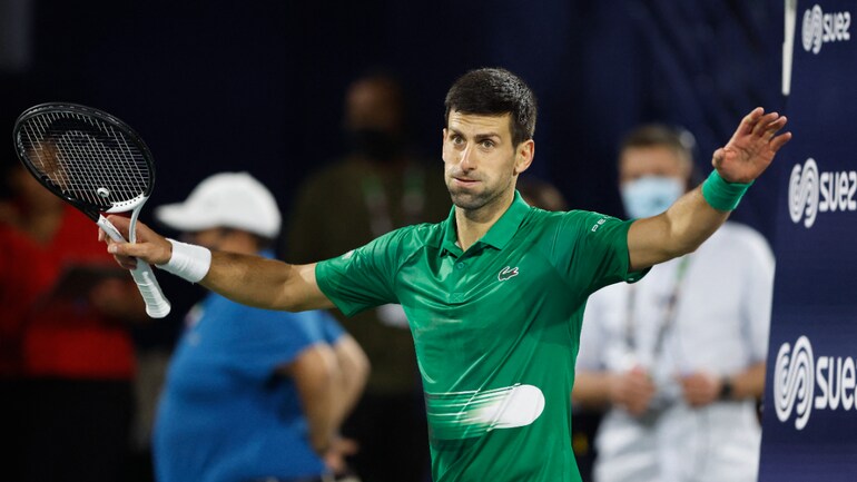 Novak Djokovic begins 2022 with win over Lorenzo Musetti in Dubai Championships Novak Djokovic returns to action with victory in Dubai (Reuters Photo)
