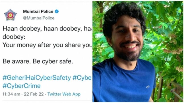 Mumbai Police's post on cyber safety has a Gehraiyaan twist. Composer OAFF comments