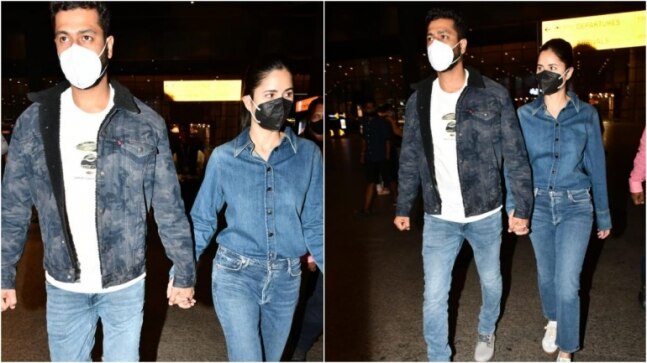 Katrina Kaif, Vicky Kaushal ring in first Valentine's Day together, walk hand-in-hand at airport