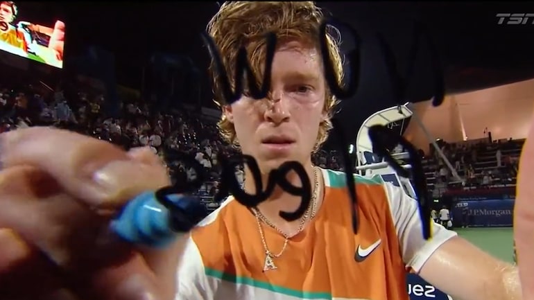 Russian tennis star Rublev writes 'No War Please' on TV camera after win - Sports News
