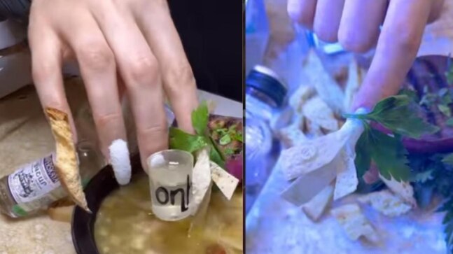 Nail artist uses tortilla and coriander leaves for bizarre manicure in viral video. Why, asks Internet