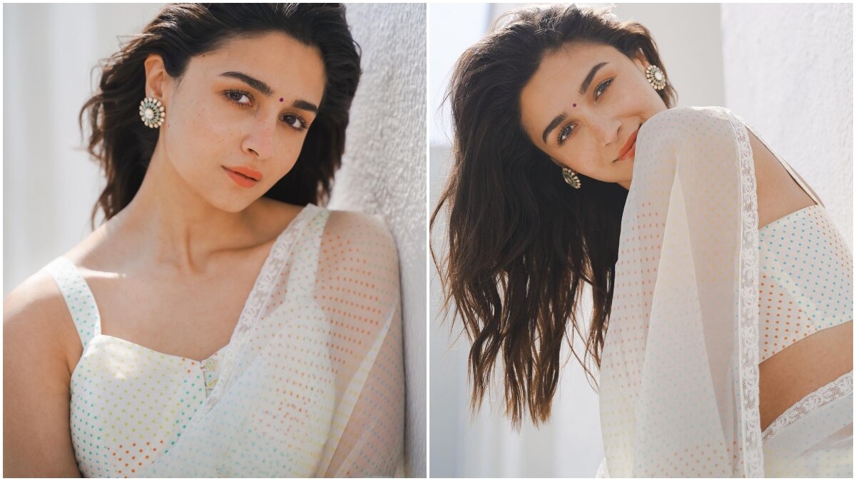 Alia Bhatt channels her inner Gangu in chic white saree for 'Gangubai  Kathiawadi' promotion