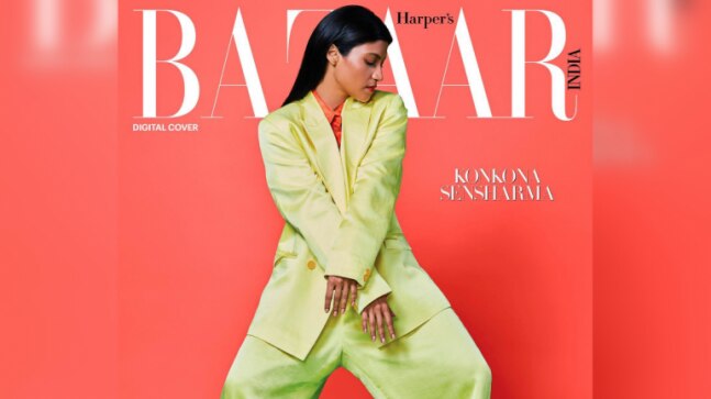 Konkona Sensharma in oversized pantsuit oozes boss vibes for Harper's Bazaar India digital cover - Vimarsana News