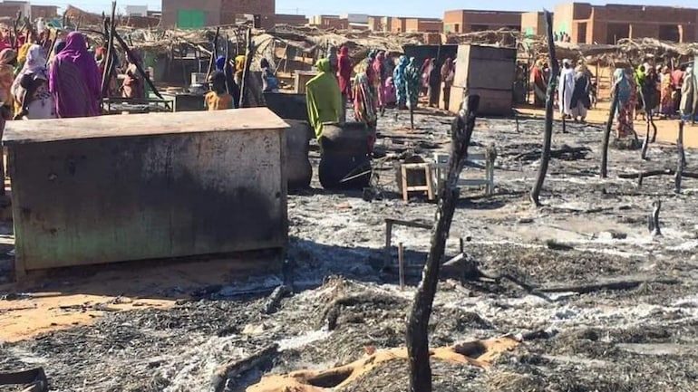 Sudan group says renewed tribal clashes kill 168 in Darfur In this Dec. 29, 2019 file photo, residents of a refugee camp gather around the burned remains of makeshift structures, in Genena, Sudan.