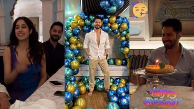 Inside Varun Dhawan's intimate birthday bash with Bawaal co-star Janhvi Kapoor. See videos