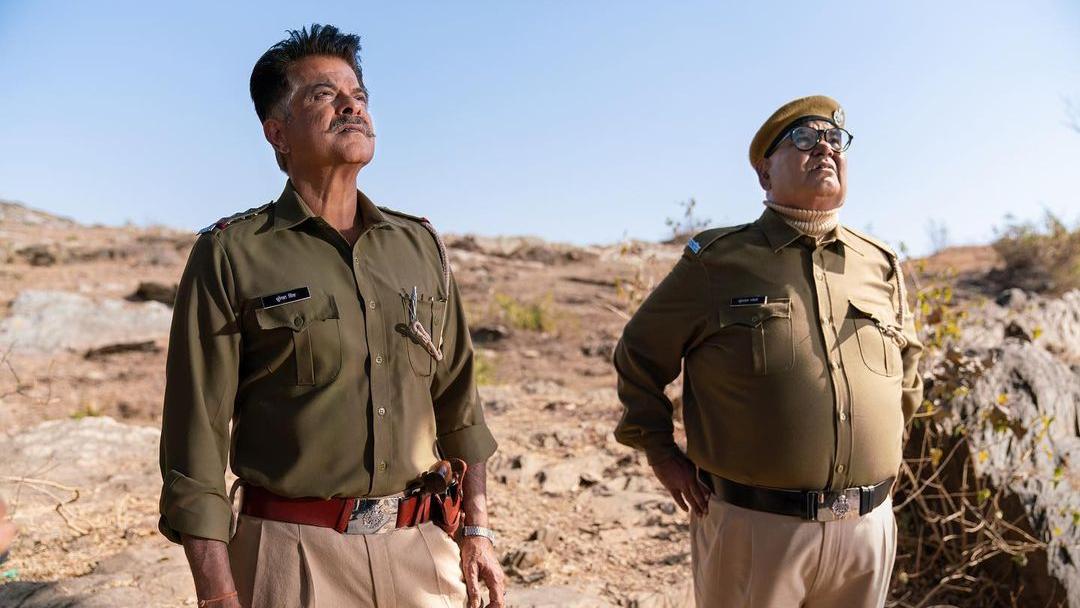 Anil Kapoor and Satish Kaushik in a still from Thar.