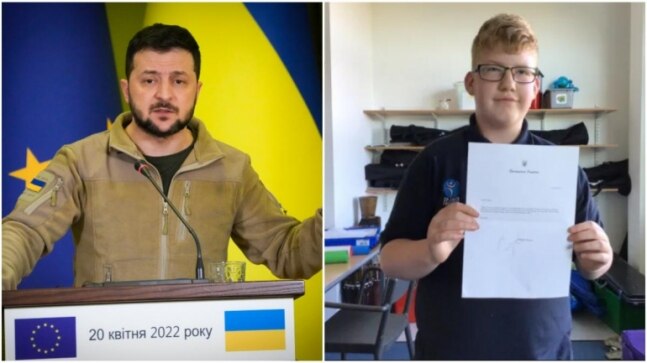 Ukrainian President Volodymyr Zelenskyy replies to 12-yr-old UK boy's letter of support. Viral thread