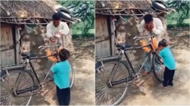 Father and son's priceless reactions after buying second-hand bicycle will melt your hearts. Viral video