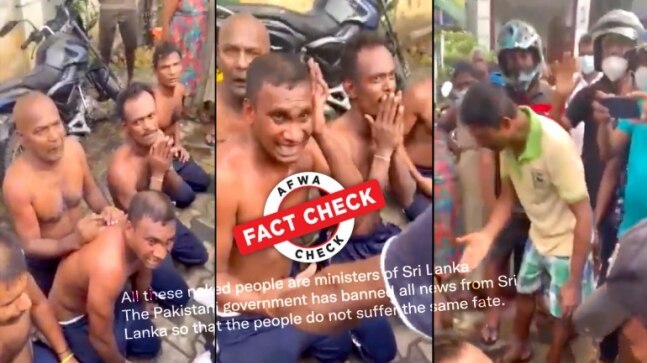 Fact Check: Sri Lankan ministers were NOT stripped naked and interrogated by a mob