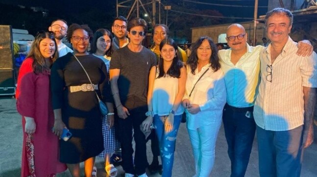 Shah Rukh Khan looks dapper in black as he begins shoot for Rajkumar Hirani's Dunki. See BTS pic