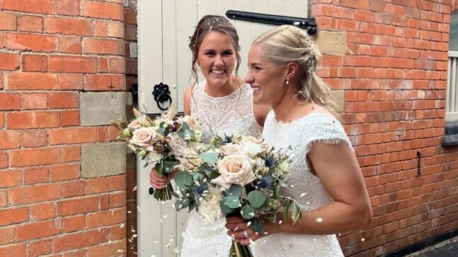 England women cricketers Katherine Brunt and Natalie Sciver tie the knot in a private ceremony
