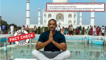 Fact check: This photo of Will Smith meditating at the Taj Mahal is from 2018 will forge the taj mahal