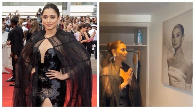 Tamannaah seeks Audrey Hepburn's ashirwaad before walking Cannes 2022 red carpet. Epic video