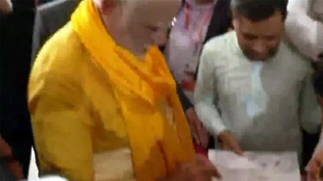 PM Modi autographs boy's sketch featuring him and Lord Buddha in Nepal | WATCH