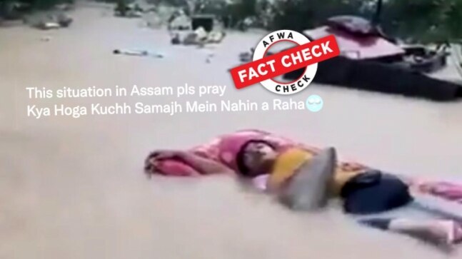Fact Check: Did a man sleep on floating mattress amid Assam floods? Viral video is from Malaysia