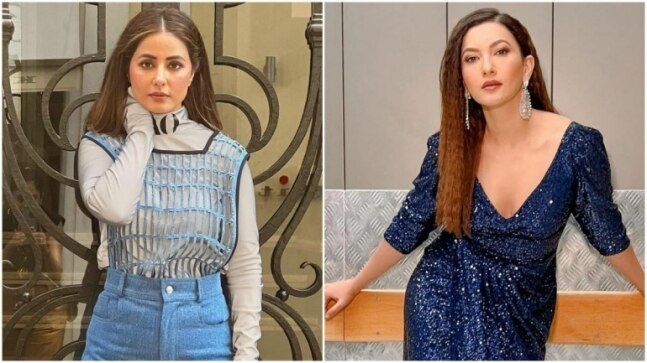 Hina Khan in quirky denim outfit shares new set of photos from Cannes. Gauahar Khan reacts