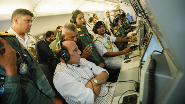Rajnath Singh undertakes sortie in Indian Navy’s P-8I anti-submarine warfare aircraft