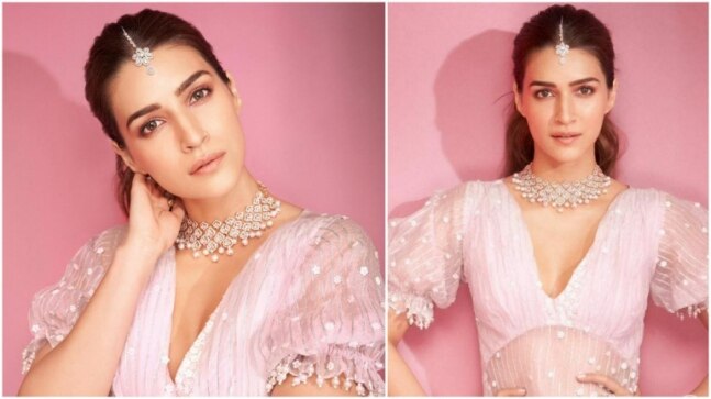 Kriti Sanon in Rs 1.7 lakh pink sharara set shows you how to embrace simplicity. Dreamy pics - Vimarsana News