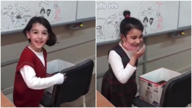 Teacher asks children to find out who his favourite student is by looking into a box. Guess what they saw