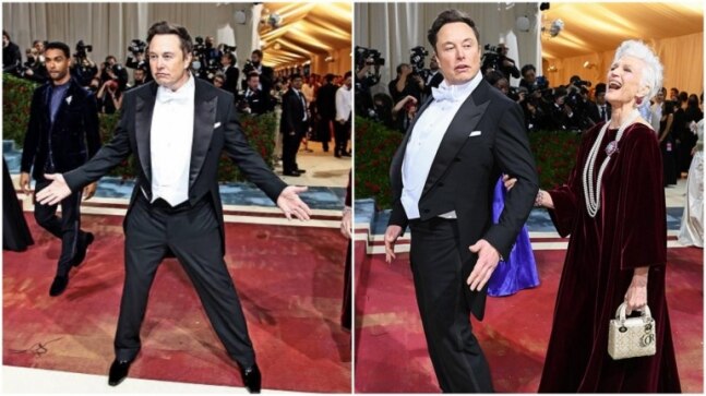 Elon Musk strikes a goofy pose with mom Maye at Met Gala 2022. Pics and videos go viral