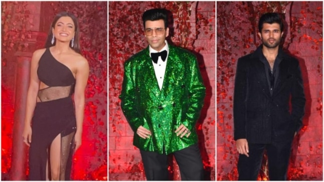 Rashmika Mandanna and Vijay Deverakonda twin in black for Karan Johar’s birthday bash. Watch