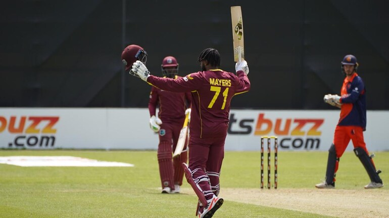 NET vs WI: Gautam Gambhir lauds Kyle Mayers after latter’s match-winning century in the third ODI - Absolutely sensational Kyle Mayers celebrating. Courtesy: Netherlands Cricket Twitter