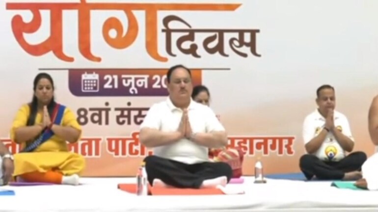 International Yoga Day 2022: BJP president JP Nadda participates in mass yoga demonstration in Noida - Cities News