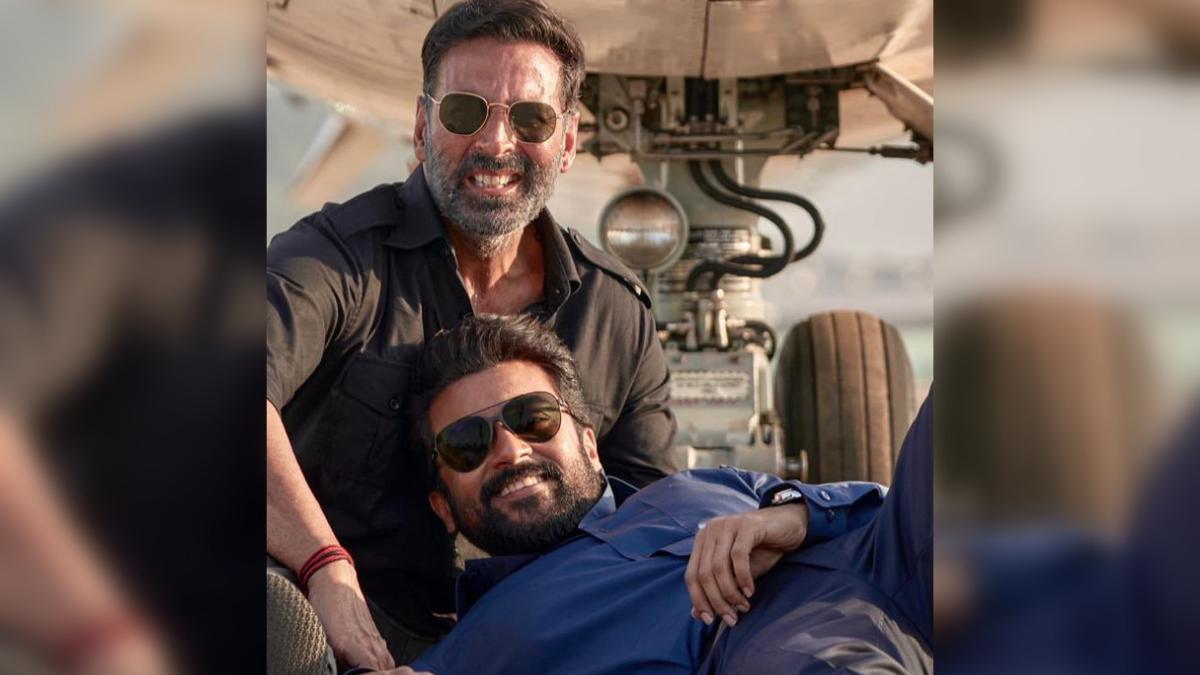 Suriya shared this picture with Akshay Kumar on social media. 