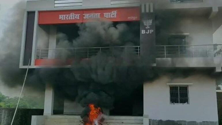 As Agnipath protests turn violent, 2nd BJP office set afire in Bihar BJP office set afire in Bihar