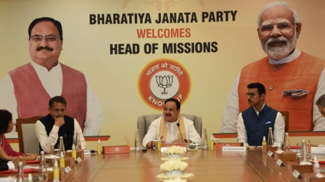 JP Nadda meets envoys from 13 countries at party HQ in Delhi | See pics - Vimarsana News