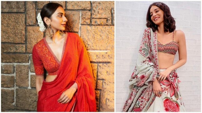 Rakul Preet Singh in red saree and floral hairdo weaves ethnic charm. Ananya Panday loves it - Vimarsana News