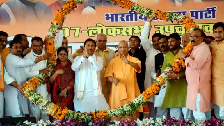 UP CM Yogi Adityanath being garlanded in Rampur. (Photo: File/PTI) UP CM Yogi Adityanath being garlanded in Rampur. (Photo: File/PTI)
