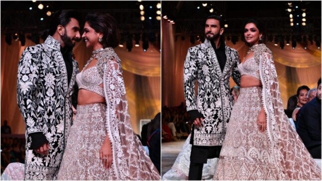 Deepika Padukone and Ranveer Singh set the ramp on fire in regal Manish Malhotra outfits