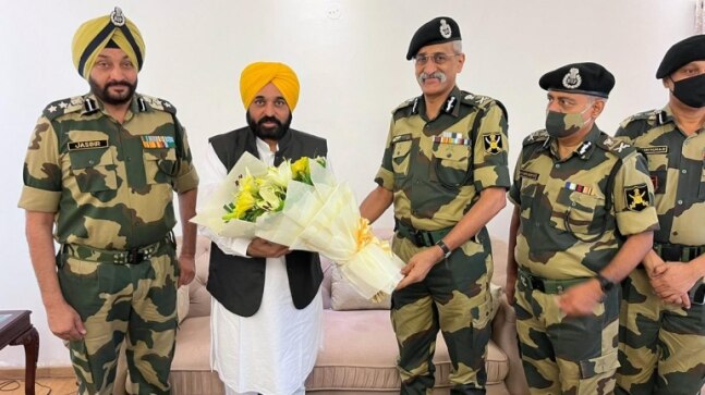 Punjab CM Bhagwant Mann asks BSF to enhance vigil at borders to check smuggling of drugs and weapons
