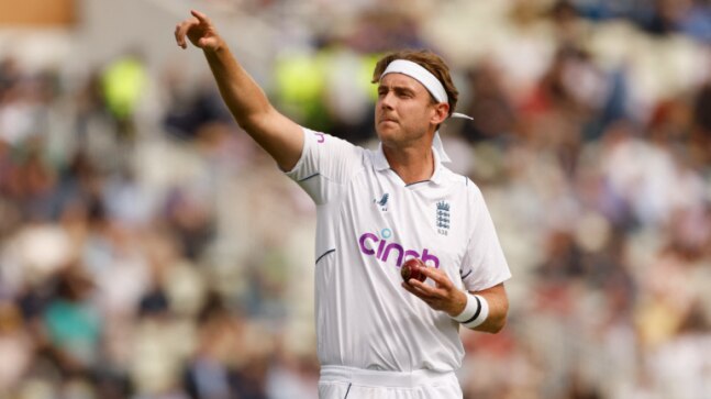 Get on with the batting and shut up: Umpire scolds Stuart Broad during England's 1st innings at Edgbaston